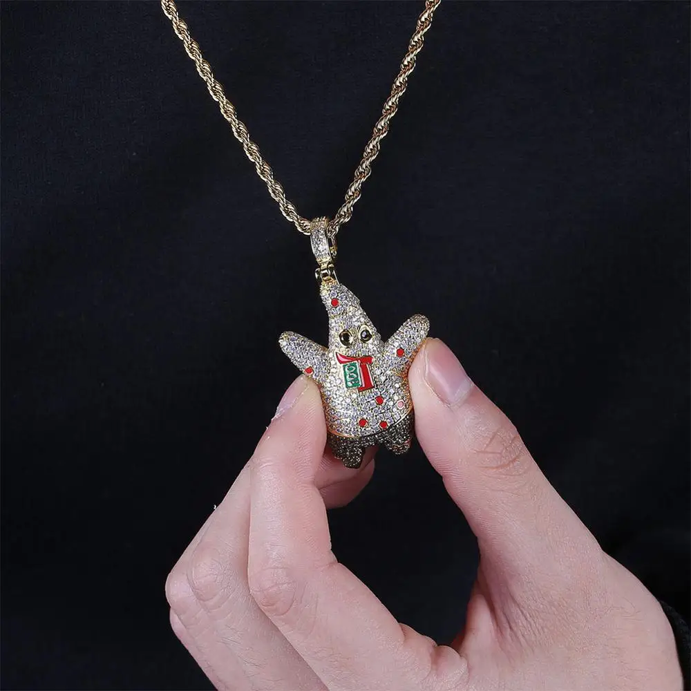 Jinao New Ice Out Patrick Star Pendant 