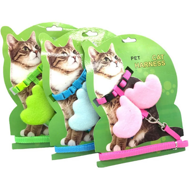 Pet Supplies Harness For Cats Collars Cat Leashes Angel Wings Cat Chest Collar Nylon Small Dog