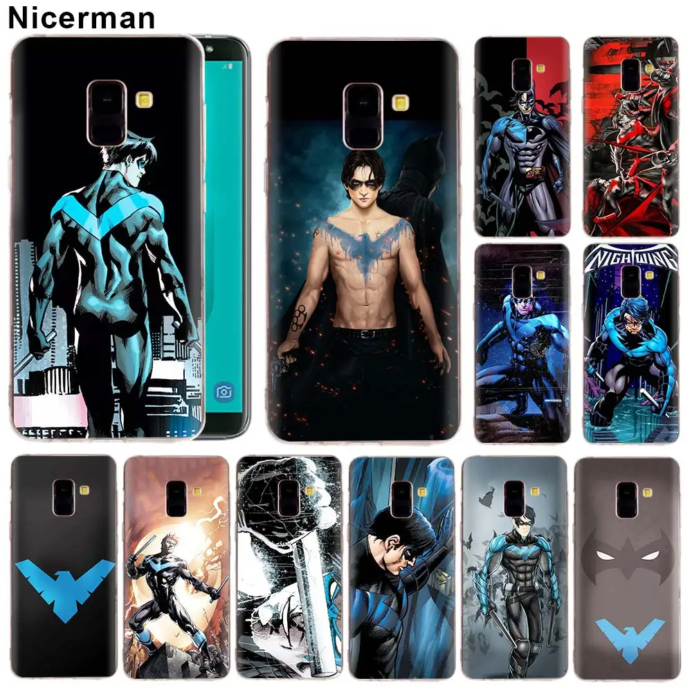 

Soft Silicone Case for Samsung Galaxy J8 J6 J4 Plus 2018 A50 A70 A80 Note 8 9 TPU Cover Movies Batman Nightwing Clear TPU Capa