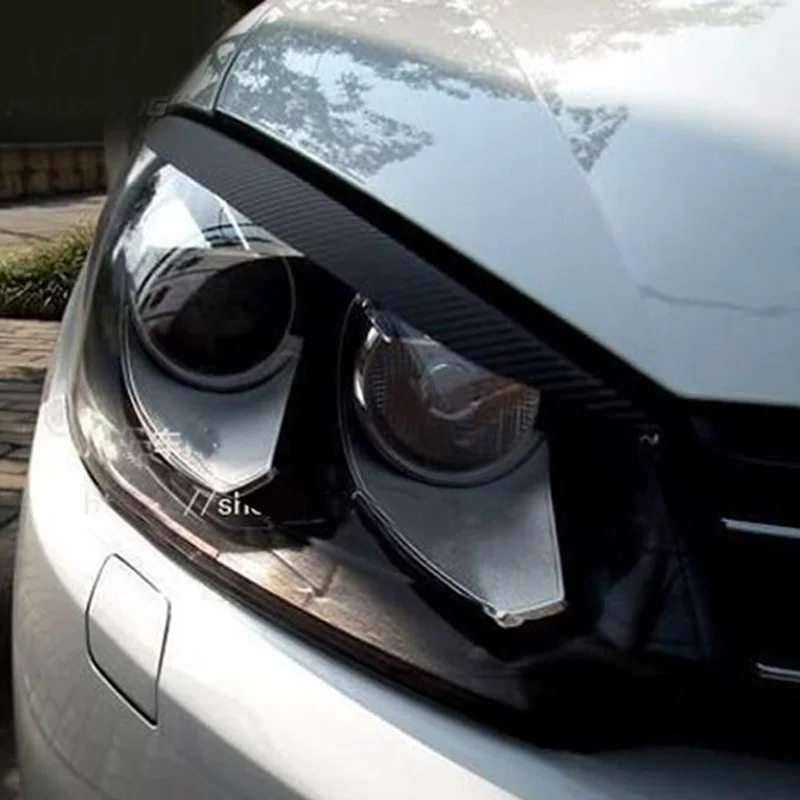 Vtear для Volkswagen Polo фары брови наклейки 3D карбоновое волокно Внешнее украшение