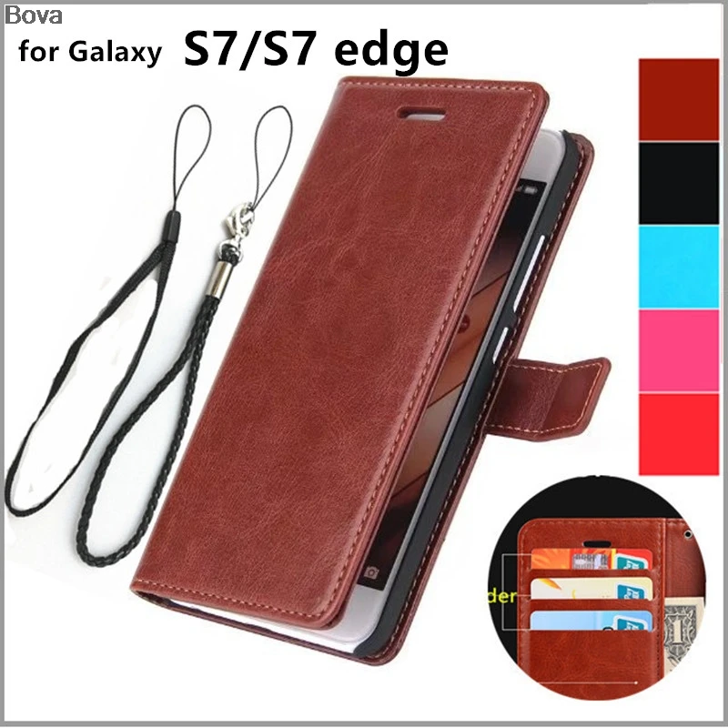 

card holder cover case for Samsung Galaxy S7 Edge pu leather case wallet Holster flip Case for Samsung S7 coque capa fundas