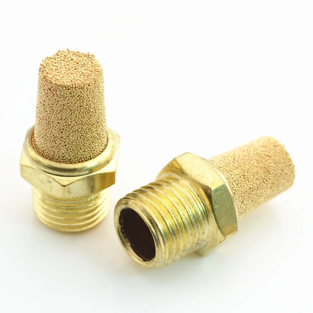 5pcs Pneumatic Brass Exhaust Muffler 1/4 Inch BSP 1/4" Silencer Fitting
