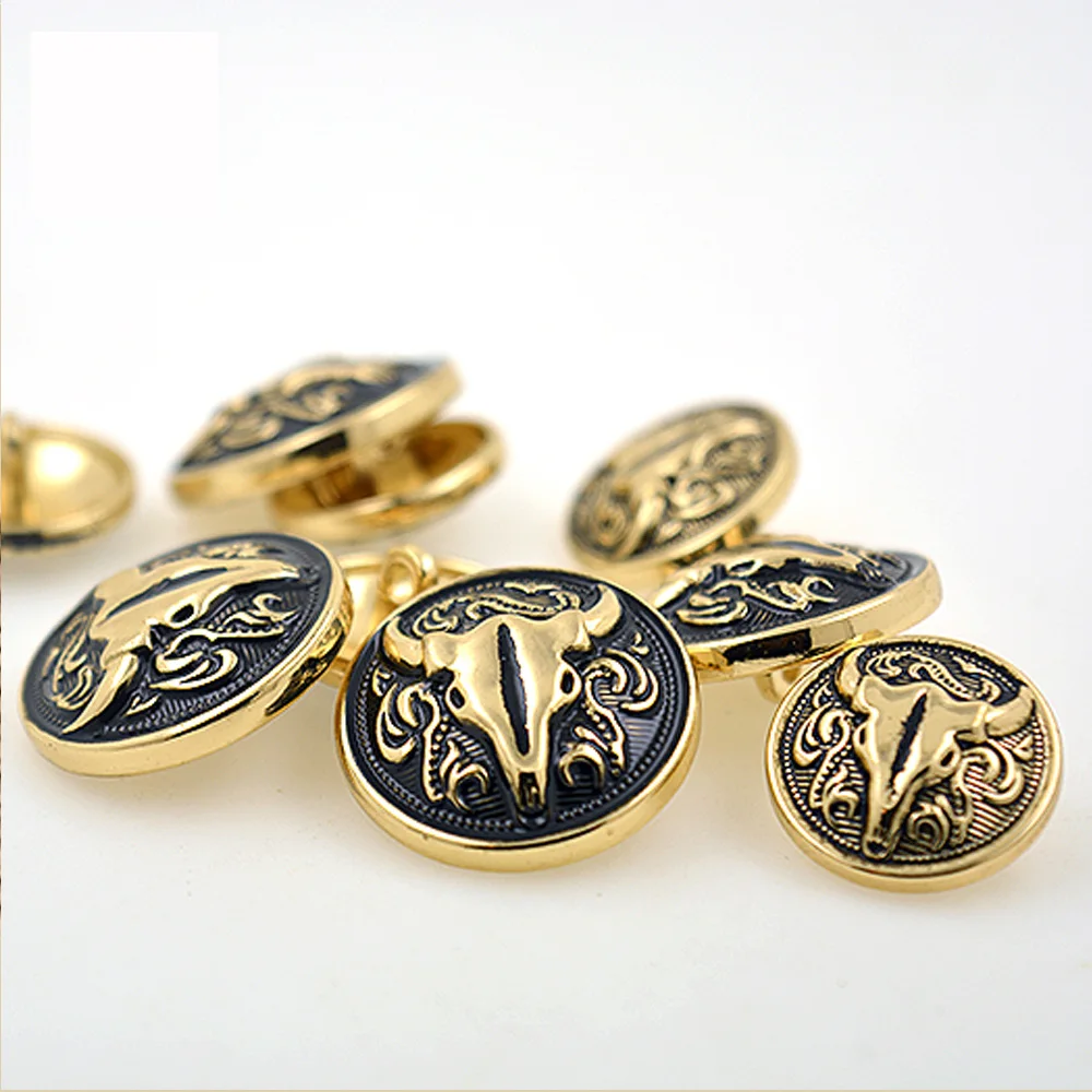 10pcs/lot 18mm 23mm New fashion snap buttons gold round zinc alloy