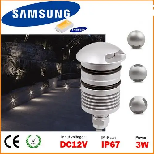 10PCS 3w IP67 12V/24V LED Deck Lights CREE LED Underground light for Outdoor Garden Pathway Decor Underground Waterproof Spotlig