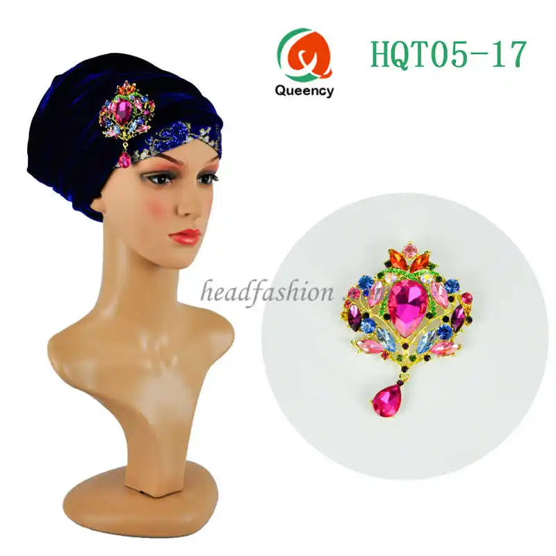 HQT05Fashion новейший тюрбан в африканском стиле брошь мягкая африканская головная