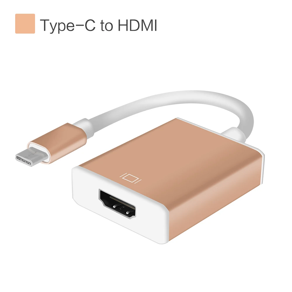 USB C HDMI type C HDMI концентратор mac 3,1 конвертер адаптер type c в hdmi USB 3,0 type-C Алюминиевый адаптер для Apple Macbook - Цвет: Gold single