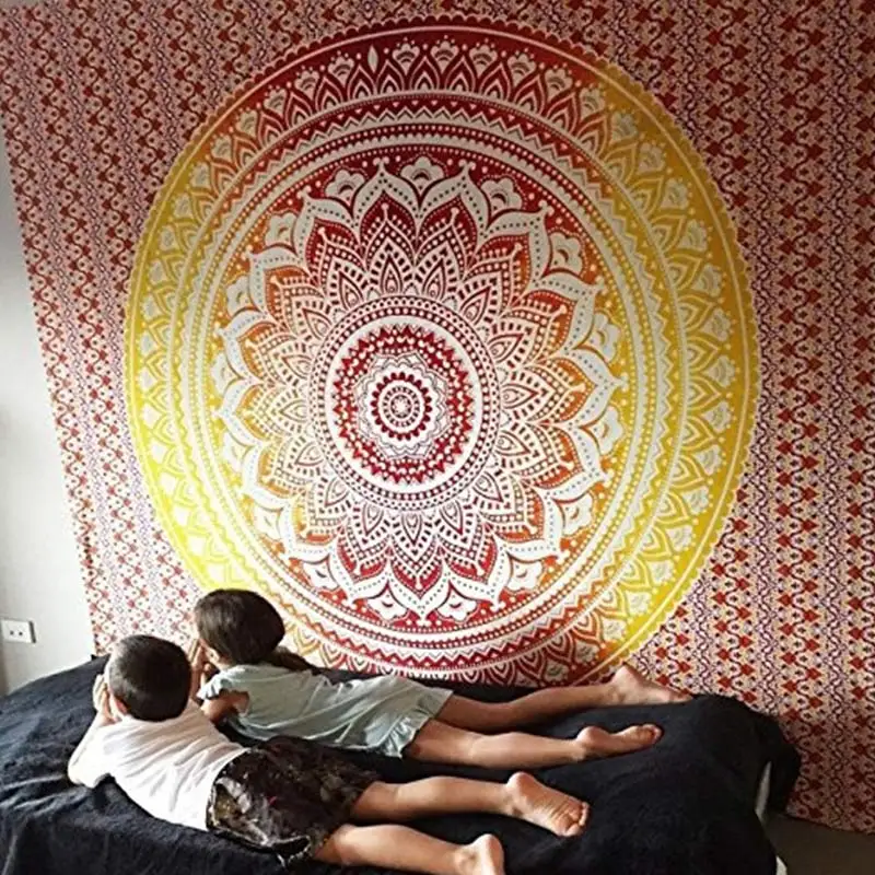 Новинка 210x150 см пляжное полотенце с принтом МАНДАЛА ГОБЕЛЕН купальный ковер