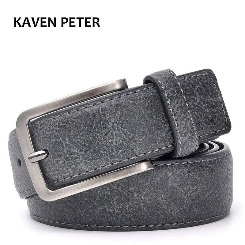 grey leather belt