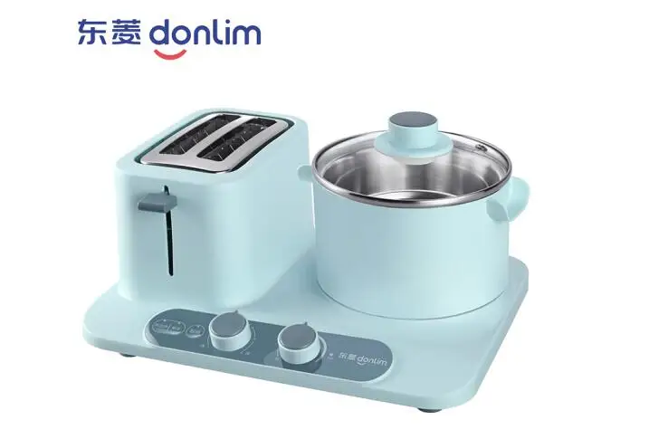 Donlim DL-3405, 3 в 1, хлебопечка для завтрака, кофе, жаровня, бытовая машина для завтрака, жареная яица, сковорода-пароварка, 220-230-240в