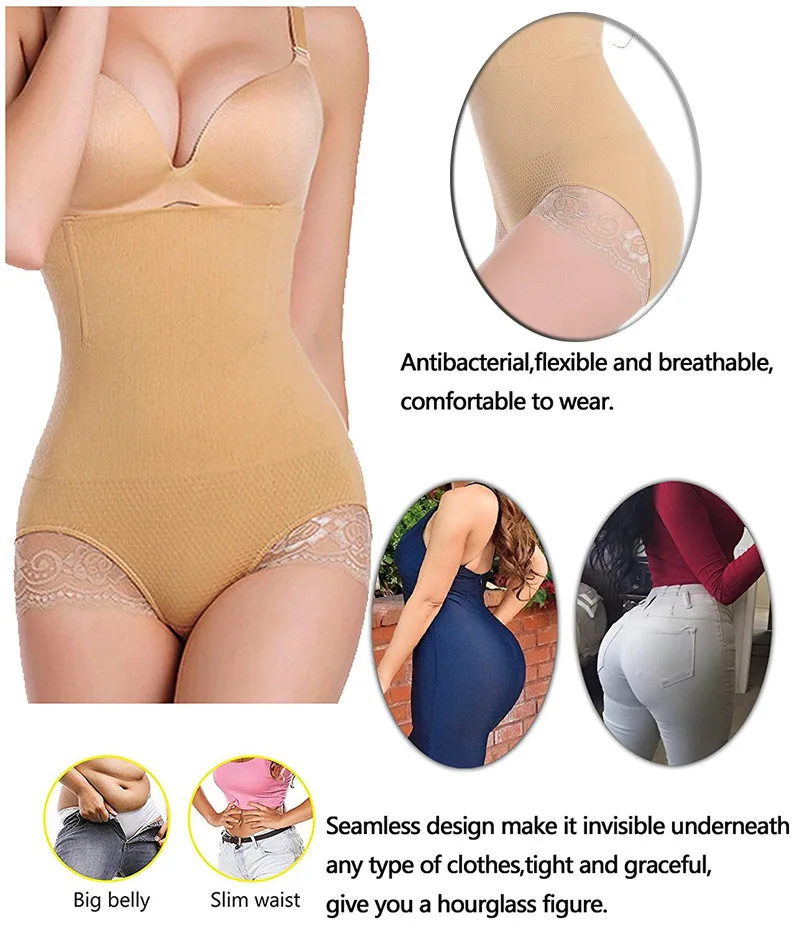 NINGMI Tummy Control Panties Seamless Butt Lifter Women High Waist Trainer Dress Corrective Underwear Body Shaper Slimming Pants