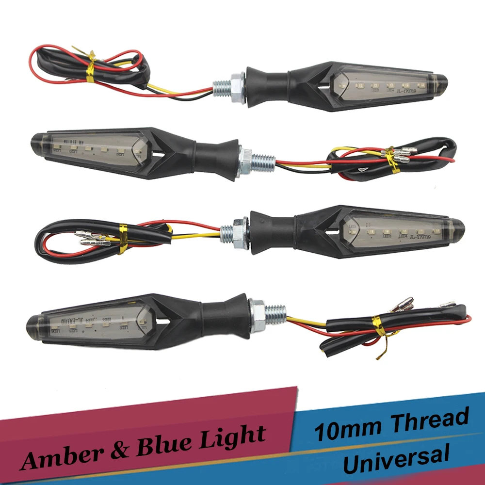 

4PCS Motorcycle 9 LED Turn Signals 12V Blinker Lights 10mm Thread for Suzuki GSXR1000 Bandit 600 GSX1300R GSX600F Katana 650