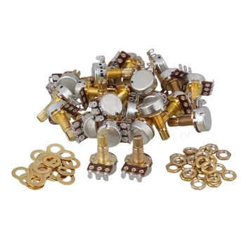 

Yibuy Gold 18mm Shaft A250K Electric Guitar Bass Control Pot Potentiometer Set of 25