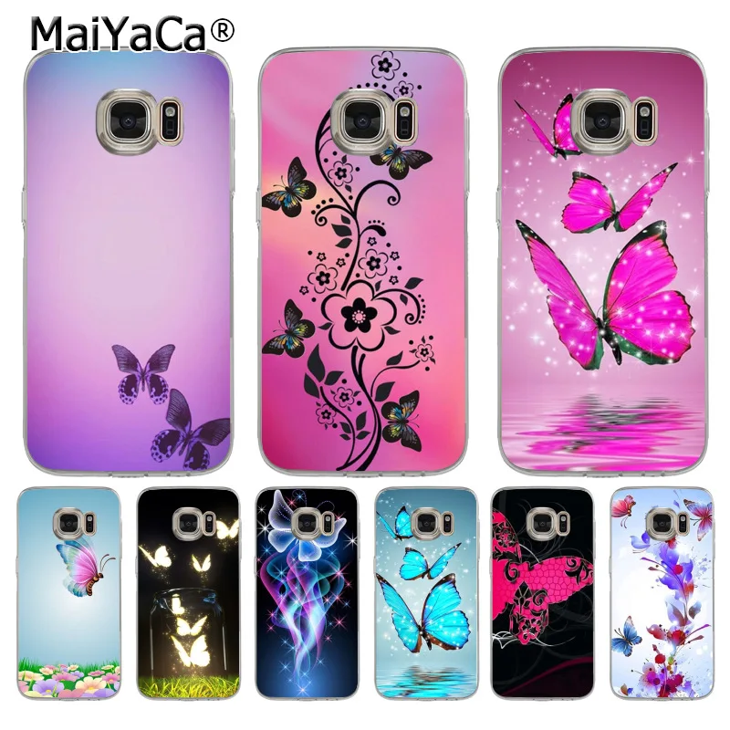 

MaiYaCa Animal beautiful butterfly Coque Shell Phone Case for Samsung S5 S6 S7 Edge S8 Plus S6 Edge Plus S3 S4