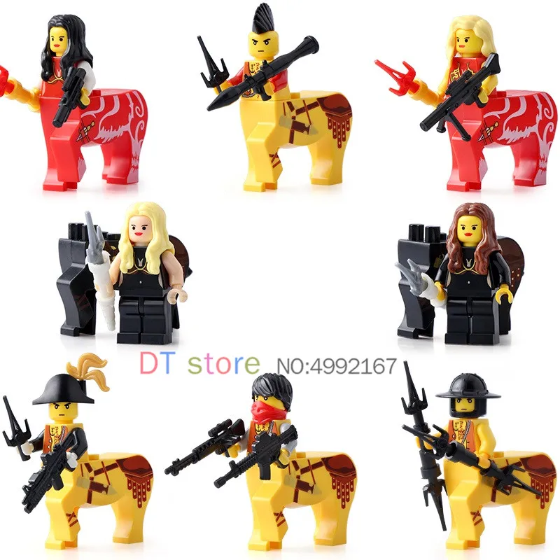 

50Pcs/Lot Medieval Pirateman Knights With Weapon Legoing Figures Building Blocks Bricks Toys for Children AX8804