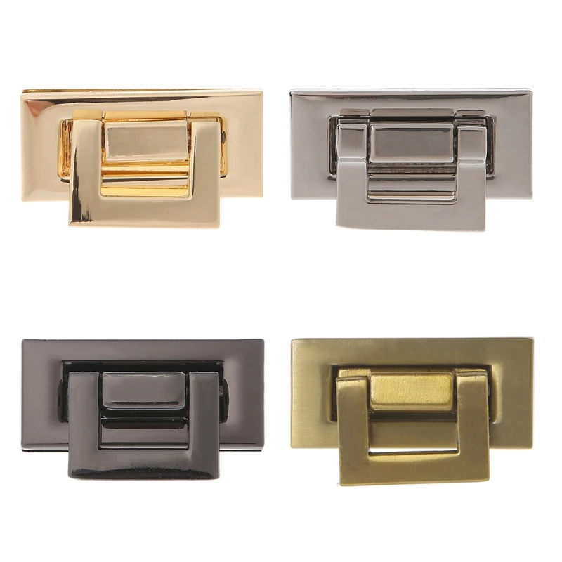 Metal Square Shape Clasp Turn Twist Locks DIY Messenger Handbag Bag Hardware by ESden