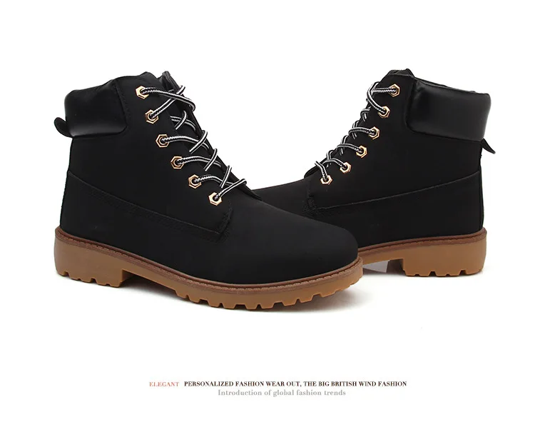 Faux Suede Leather Men Boots Spring Autumn And Winter Man Shoes Ankle Boot Men's Snow Shoe Work Plus Size 38-46