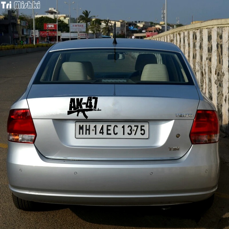Tri Mishki HZX183 13.3*20см 1 4шт наклейки на авто AK 47 АК Автомат Калашникова машину наклейка