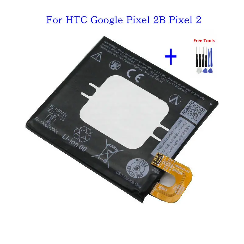 1x2700 mAh BG2W запасная батарея для мобильного телефона для Google Pixel 2B Pixel 2 литий-ионные полимерные аккумуляторы+ наборы инструментов для ремонта