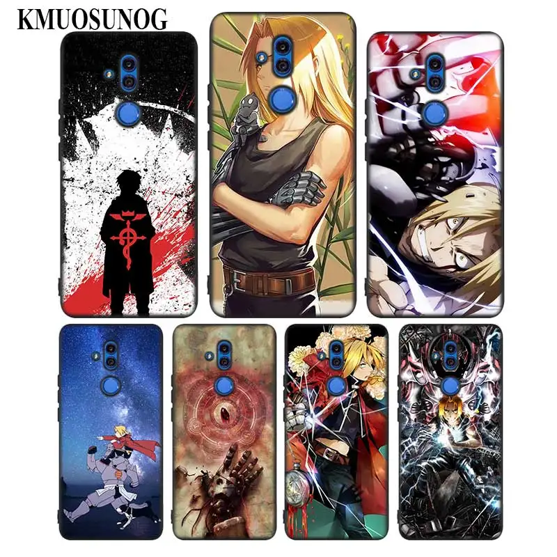

For Huawei Honor Mate 7C 7A 8 8X 9 9N 10 20 Nova 3 3e 3i Pro Lite Black Silicon Phone Case Anime FullMetal Alchemist Style