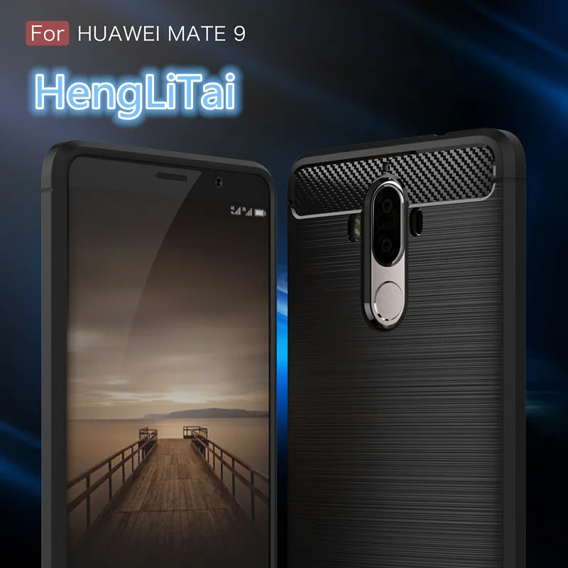 

Luxury Shockproof Carbon Fiber TPU Case For Huawei Mate9 Case Rubber Phone Case For Huawei Mate9 Back Cover