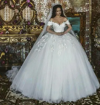 

Romantic Sweetheart Off the Shoulder Wedding Dresses Floor Length Vestido De Noiva Bridal Gowns Custom Made