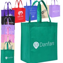 Дешевые 100 шт. заказ многоразовые сумка для покупок с логотипом 35 H* 30L* 18 Вт см