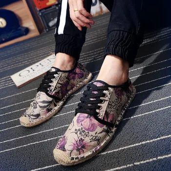 

Fashion Men Breathable Sneakers Lace Up Flats Shoes New 2019 Spring Summer Lightweight Canvas Shoes