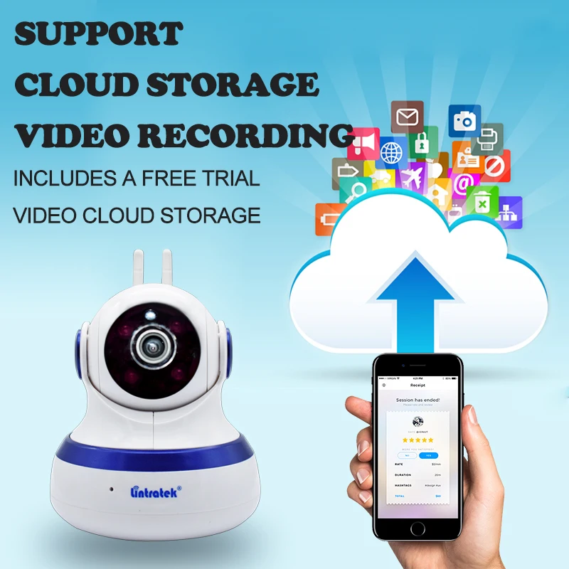 Камера видеонаблюдения Lintratek hd 720P IP Wi Fi МП P2P двойная антенна Радионяня