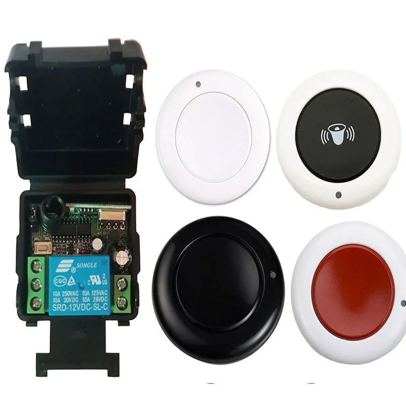 

Universal Mini DC 12V 24V 10A Relay 1CH 1 CH Wireless Remote Control Switch Receiver and RF Roundness Transmitter,315 / 433 MHz