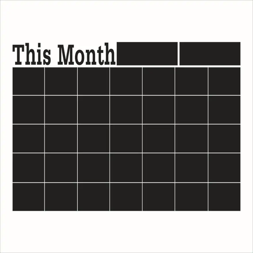 

58x43cm Month Plan Calendar Board MEMO Blackboard Schedule Wall Sticker New