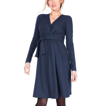 

Autumn Winter Bottom Ladies Nursing Maternity Dresses For Pregnant Women Clothes Breastfeeding Dress Pregnancy Lactation Vestido