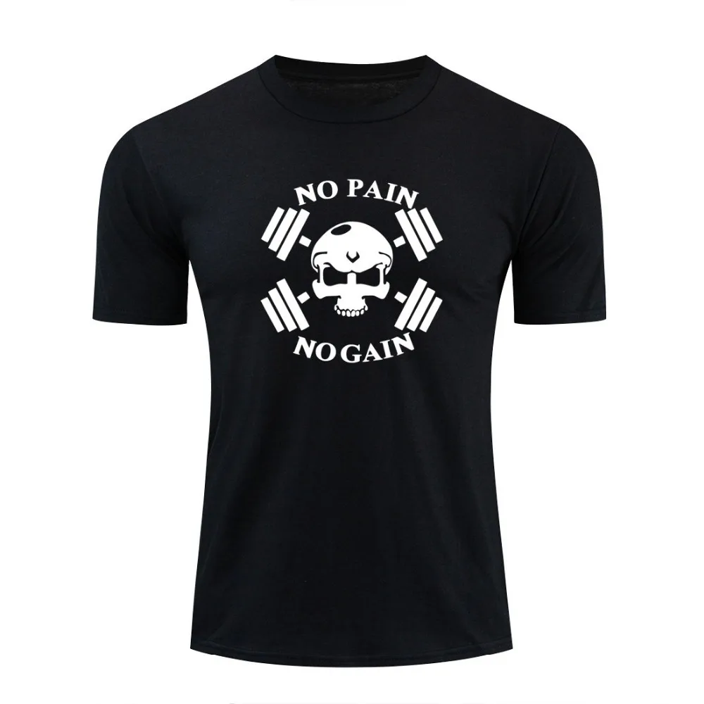 

New Summer Brand NO PAIN NO GAIN T-shirt man round collar short sleeve T-shirt men fashion t shirt short sleeves Gym sport Tops