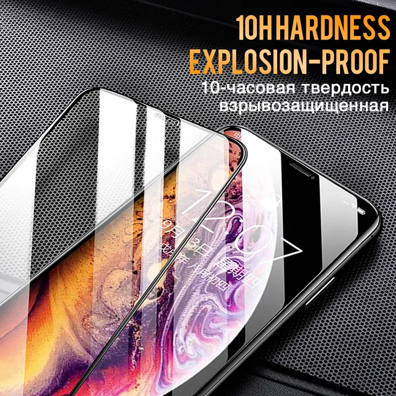 Защитное стекло 30D на полный экран для iPhone X XR XS MAX 8 7 6 6s 11 Pro Max|Защитные стёкла и
