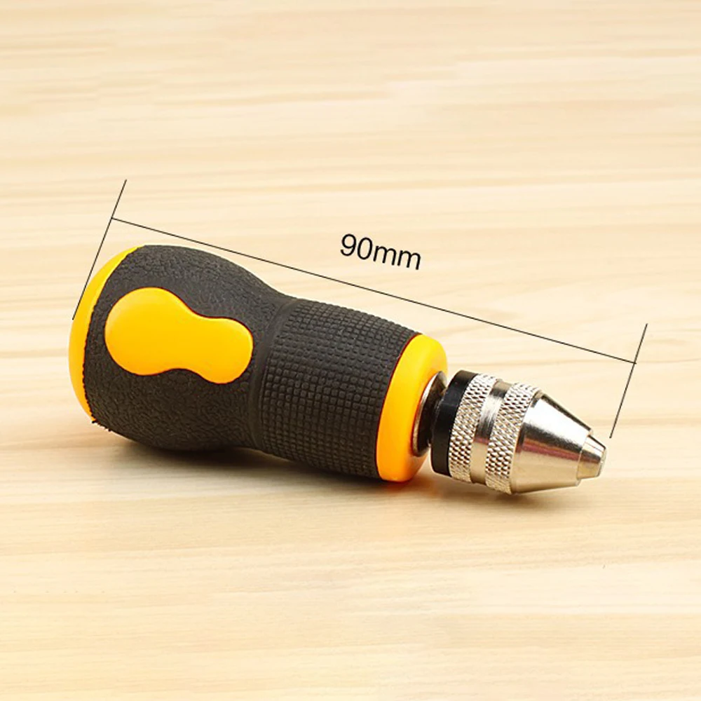 Mini Size Portable non-slip short Handle Small Hand Drill with 10pcs Twist Drill Bits Set Hand Tools woodworking tool