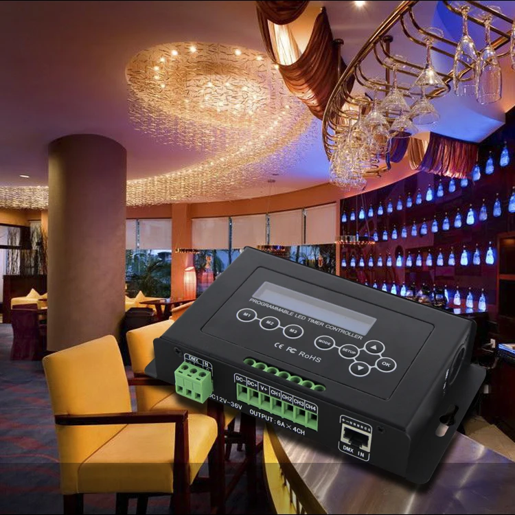 BC 322 6A DC12V 36V таймер светодиодный диммер аквариум контроллер свет DMX 512 вход