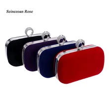 Fashion Damen Strass Fingerring Tag Erfasst Abendgesellschaft Velour Taschen Geldbörsen Damen Mini Schulter Messenger Bags bolsos