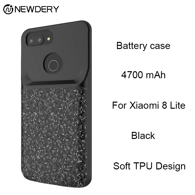 Чехол для зарядки Xiaomi 9 9SE Mix 2 mix 2s 6 6X 8 8SE Lite 4700 мАч черный мягкий ТПУ дизайн xiaomi Battey