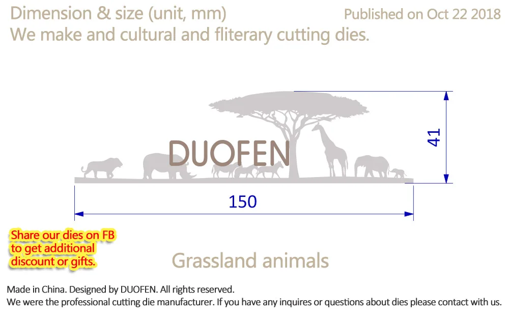 DUOFEN металлические режущие штампы Африканский силуэт луга животные слоны носорог верблюды Трафарет DIY скрапбук бумажный альбом Новинка