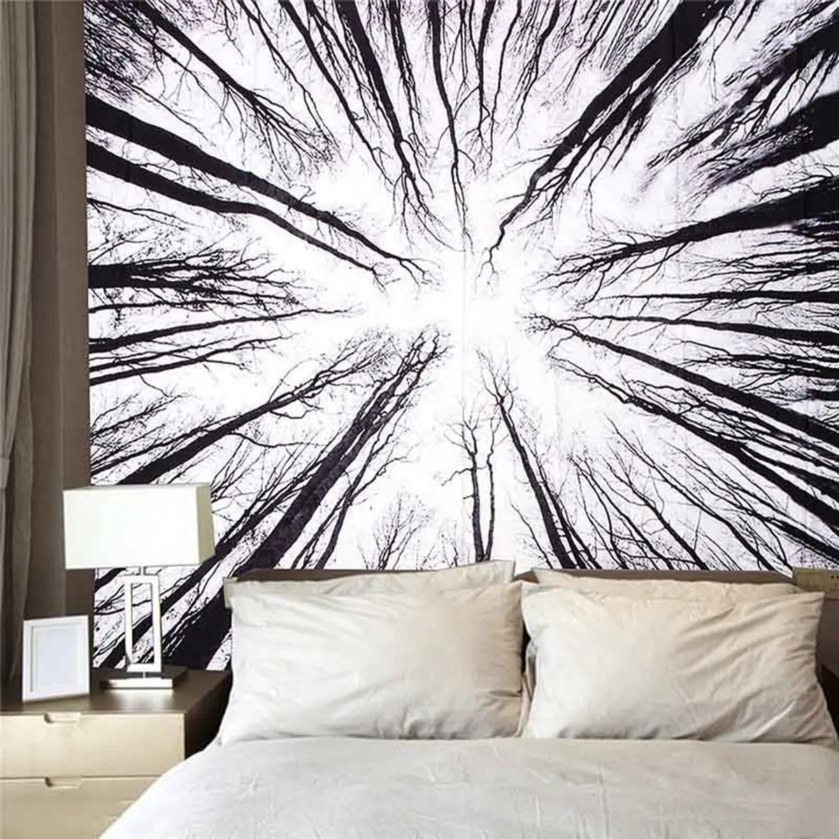 Psychedelic Forest Tapestry Nature's Whims Tapestry Intricate Floral Design Indian Bedspread