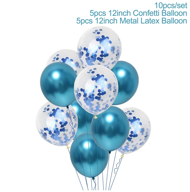 QIFU 10 шт. 12 дюймов металлические воздушные шары вечерние круглые металлические шары украшения для свадьбы, дня рождения - Цвет: balloon  set 2