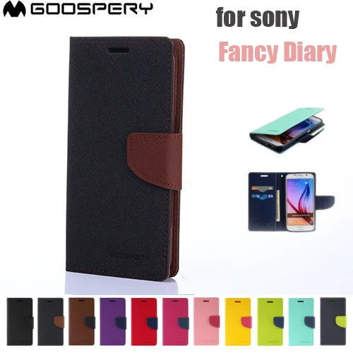 

GOOSPERY Fancy Diary Colorful PU Leather Wallet Flip Case for Sony Xperia XZ XZ1 XA1 Z1 Z2 Z3 MINI Z5 PREMIUM COMPACT Z4 M5 C4