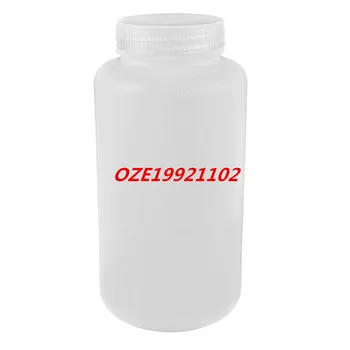 

1PCS Laboratory Double Cap Leakproof Plastic Widemouth Bottle Clear White 1000mL