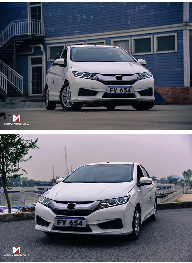 Doxa Автомобильные фары для Honda City фары U светодиодный DRL город фара переднего света Би ксеноновых фар, Высокопрочная конструкция H7 D2H объектив