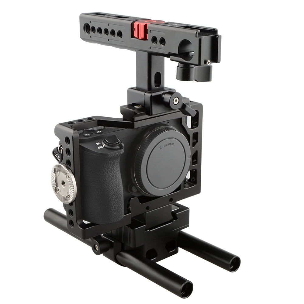 CAMVATE Camera Cage DSLR Video Rig Top Handle Grip with HDMI Cable