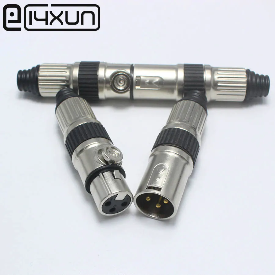 EClyxun 1 пара = 2 шт. XLR 3 Pin микрофон аудио разъем позолоченный штырь Мужской Женский