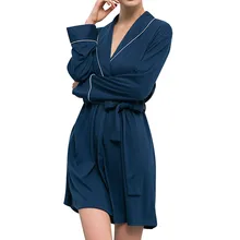 YOUYEDIAN Для женщин комфортабельное ванное трикотажная пижама из хлопка с длинными рукавами Одежда Домашняя одежда вышивка сна# w35