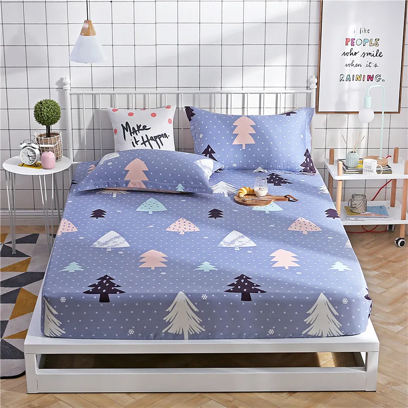 Nordic-Style-Bed-Sheets-with-Pillow-Case-Twin-Queen-Fitted-Sheet-Single-Double-Bed-Sheet-with-Elastic-Band-Cotton-Mattress-Cover-3