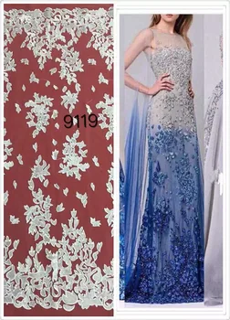 

embroidery tulle lace French net lace fabric African organza mesh lace cloth for dress SYJ-71946