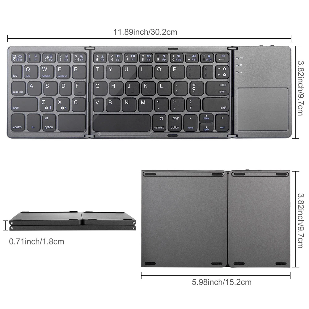  [AVATTO] Perfect A18 Travel Tri Folding Bluetooth 3.0 Wireless Keyboard Tablet Mini Keypad For Andr