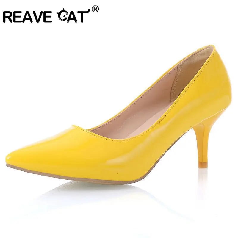 Buy REAVE CAT Big size 31 43 Women Pumps Spool Heel